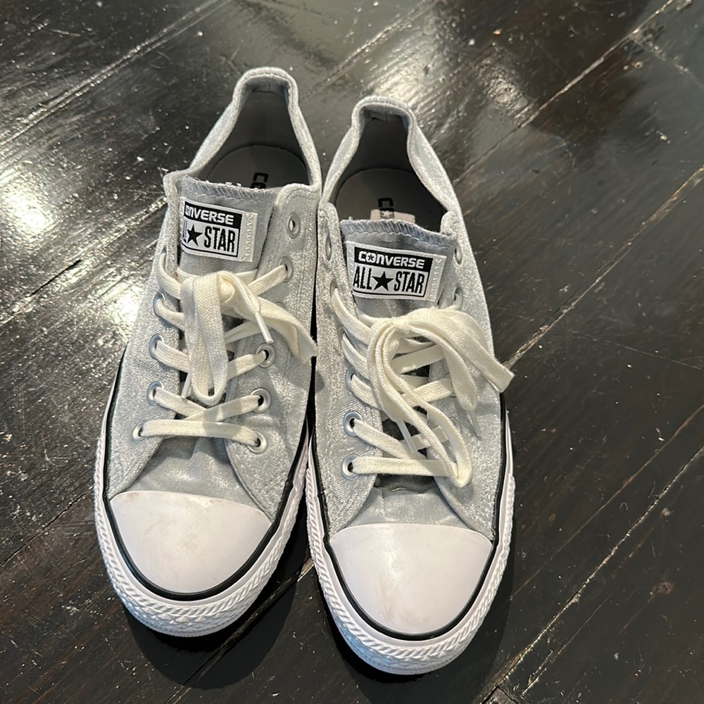 Light blue suede converse